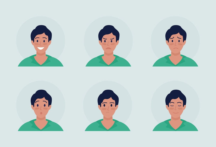 Different people color vector character avatar bundle