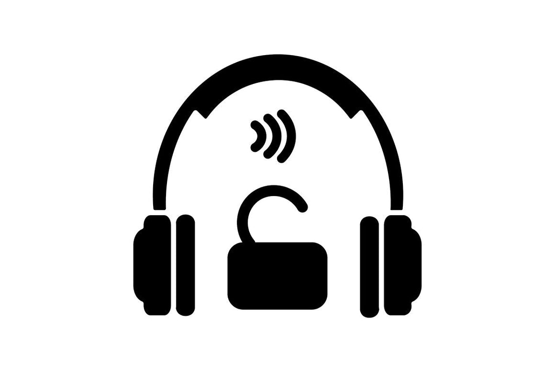 Different types of headphones black glyph icons set