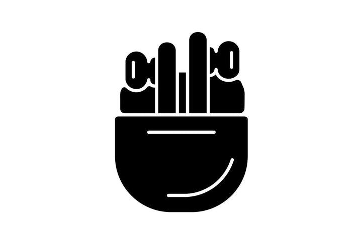Different types of headphones black glyph icons set