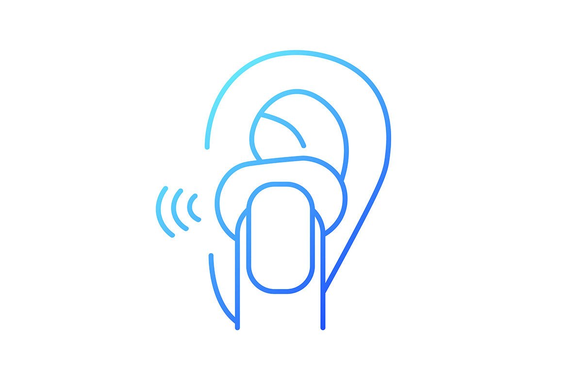 Different types of headphones gradient icons set