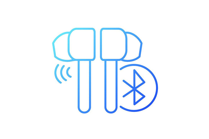 Different types of headphones gradient icons set