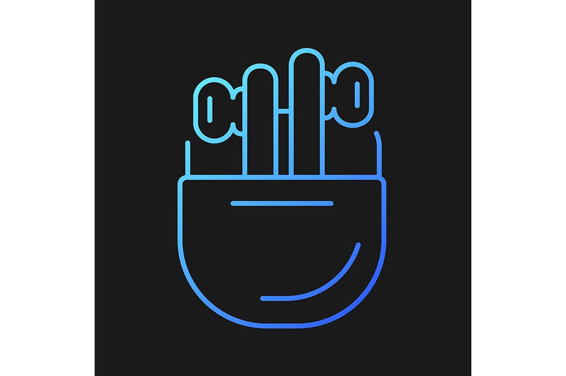 Different types of headphones gradient icons set