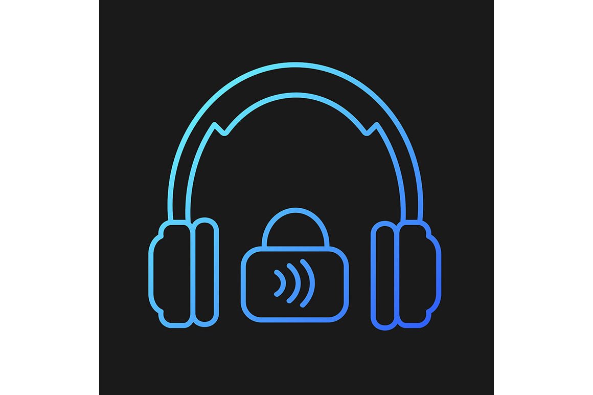 Different types of headphones gradient icons set