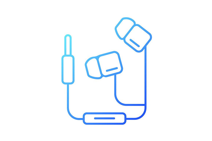 Different types of headphones gradient icons set