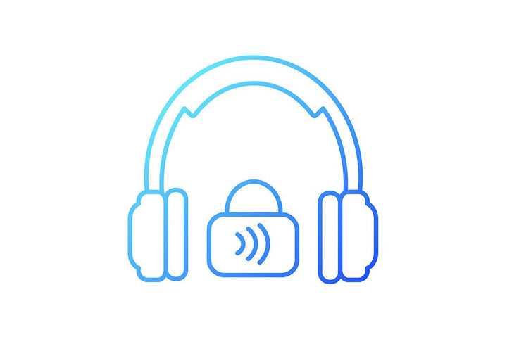 Different types of headphones gradient icons set