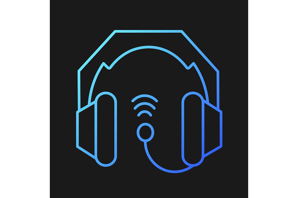 Different types of headphones gradient icons set