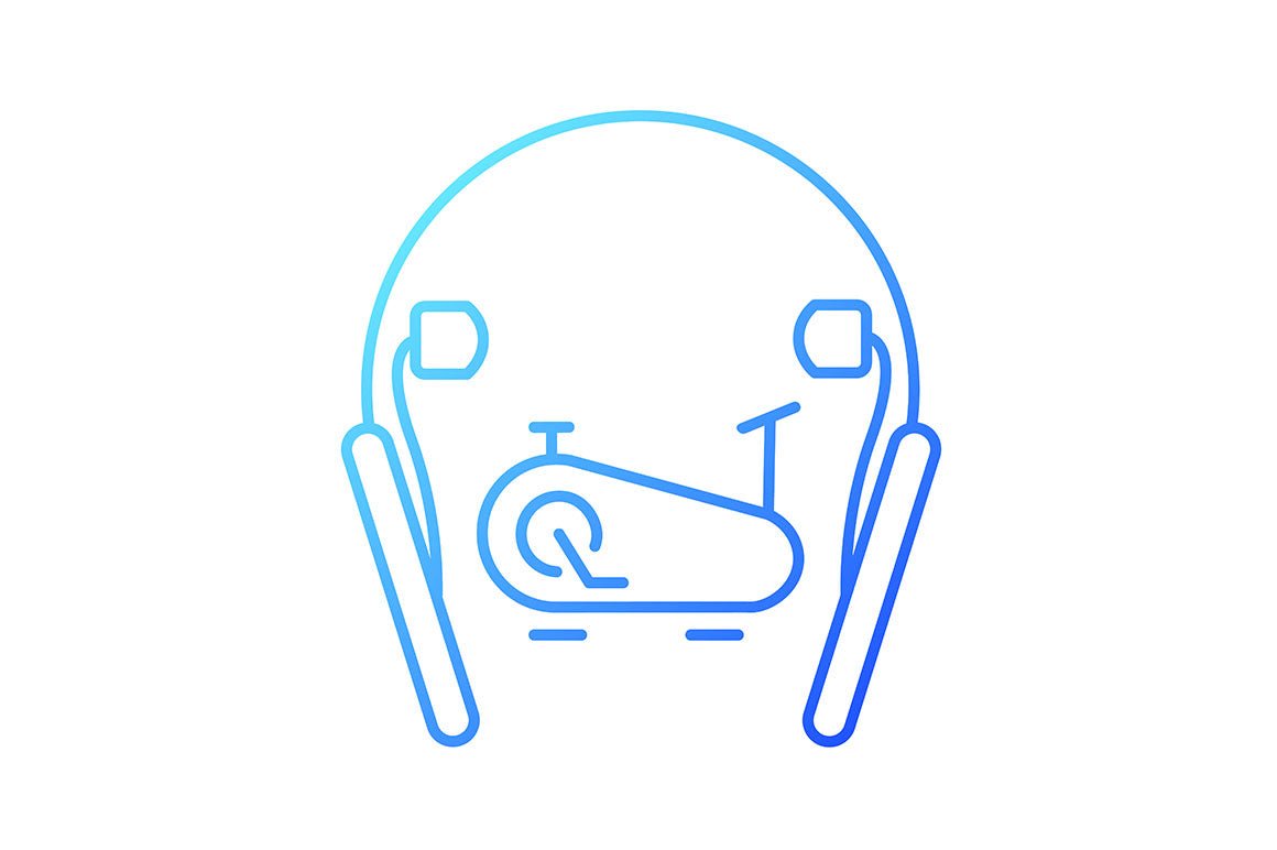 Different types of headphones gradient icons set