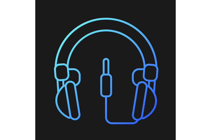 Different types of headphones gradient icons set