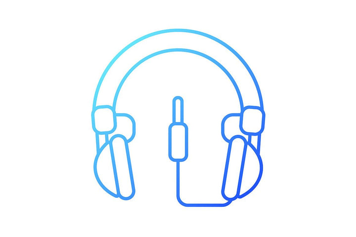 Different types of headphones gradient icons set