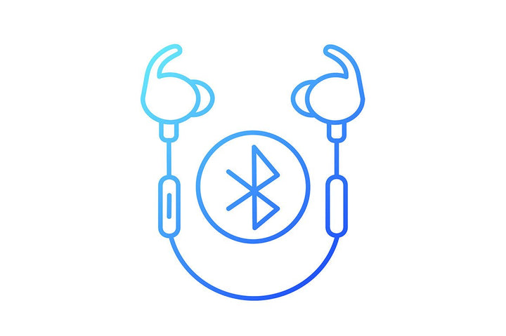 Different types of headphones gradient icons set