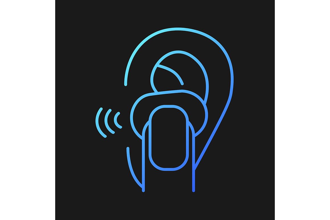 Different types of headphones gradient icons set