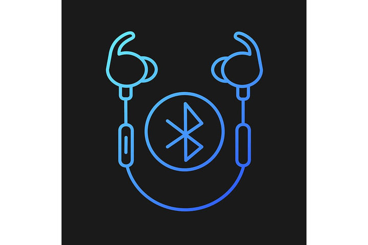 Different types of headphones gradient icons set