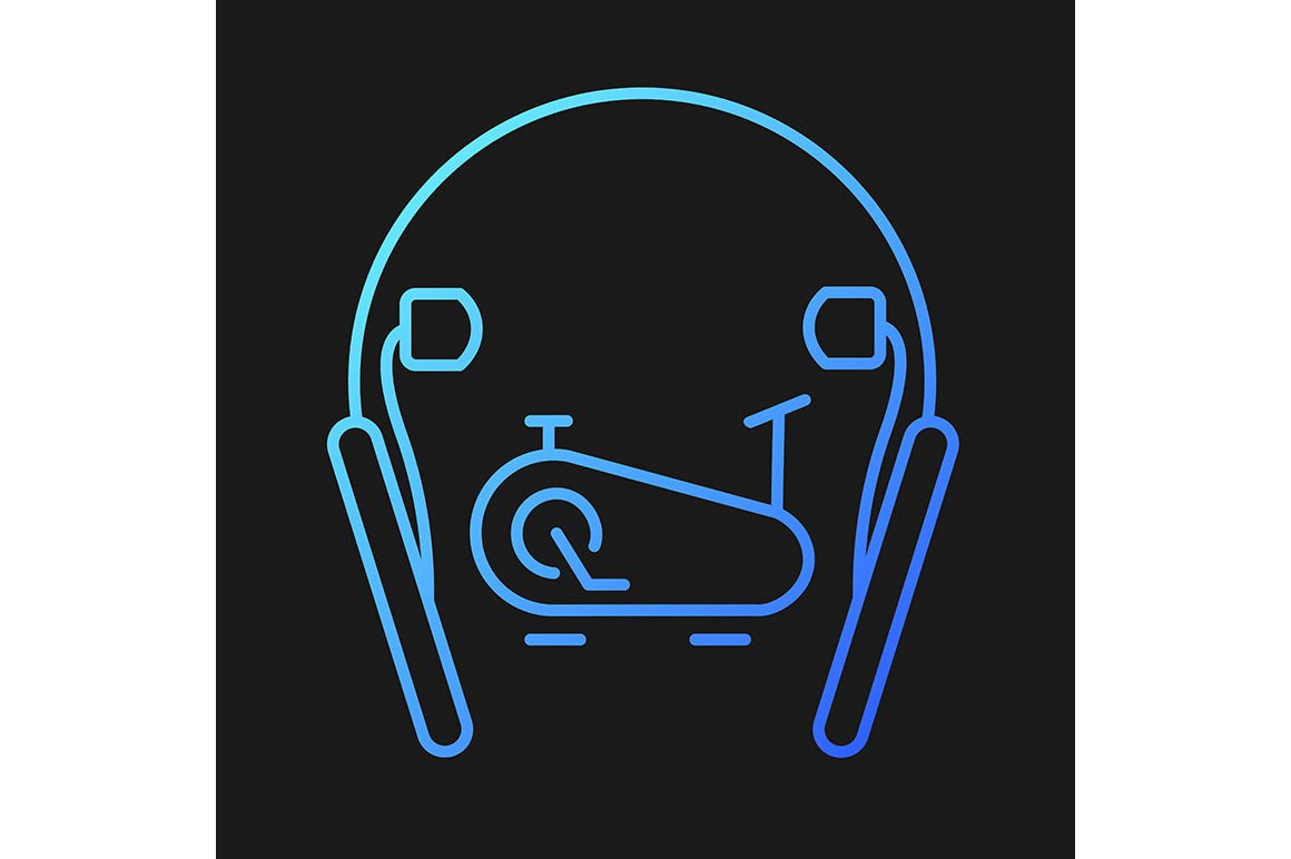 Different types of headphones gradient icons set