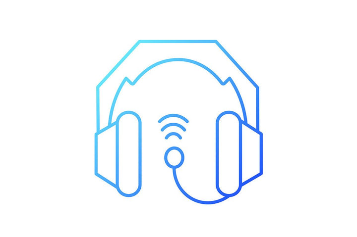 Different types of headphones gradient icons set
