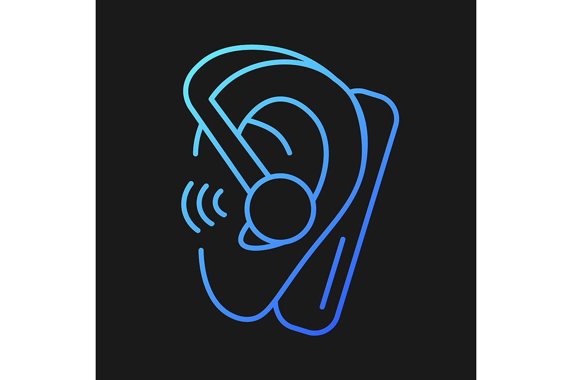 Different types of headphones gradient icons set