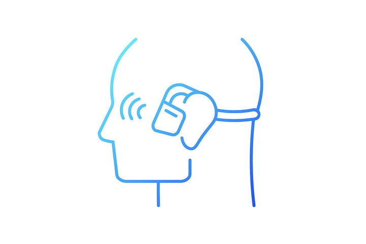 Different types of headphones gradient icons set
