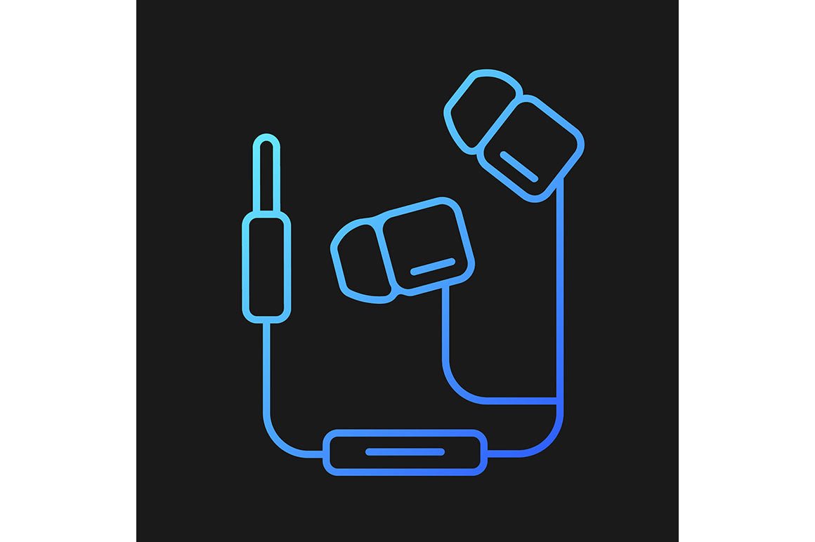 Different types of headphones gradient icons set