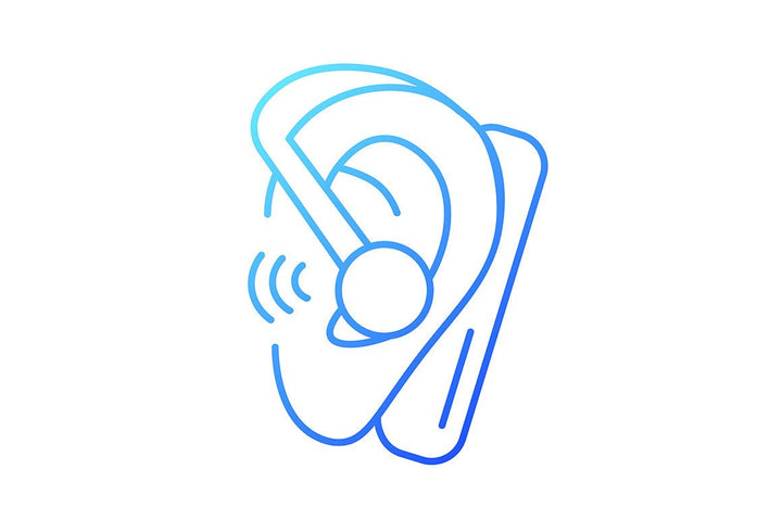 Different types of headphones gradient icons set