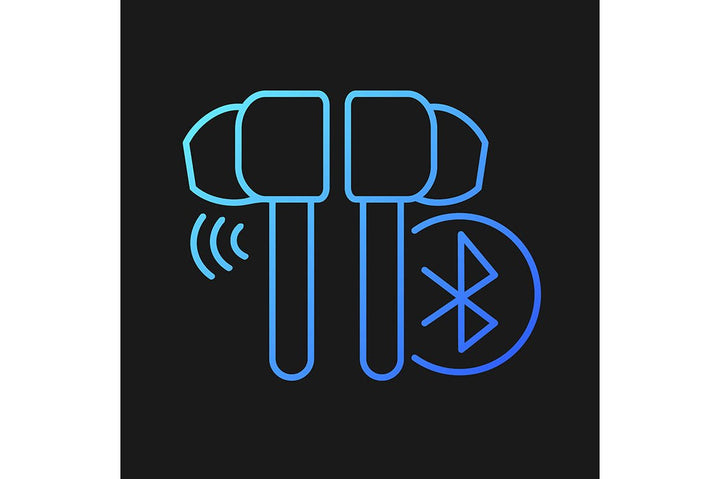 Different types of headphones gradient icons set