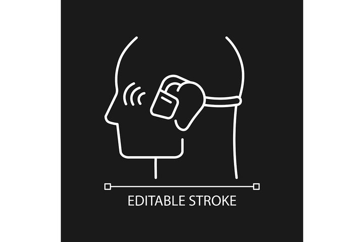 Different types of headphones linear icons set for dark and light mode