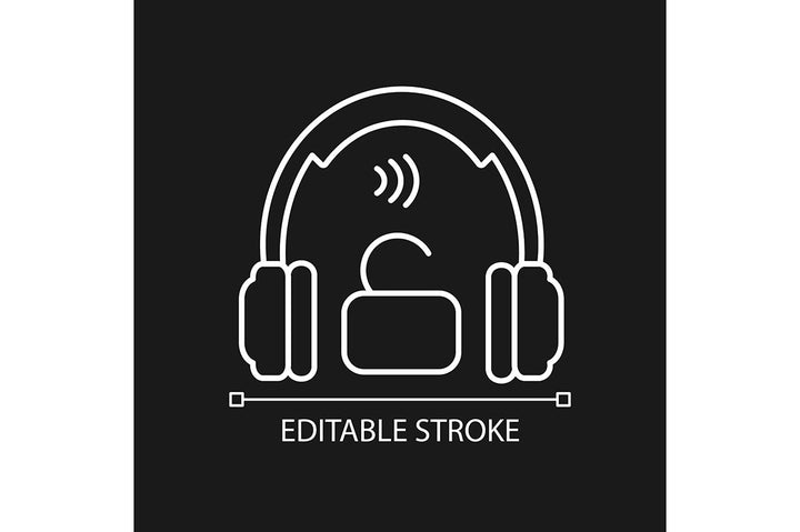 Different types of headphones linear icons set for dark and light mode