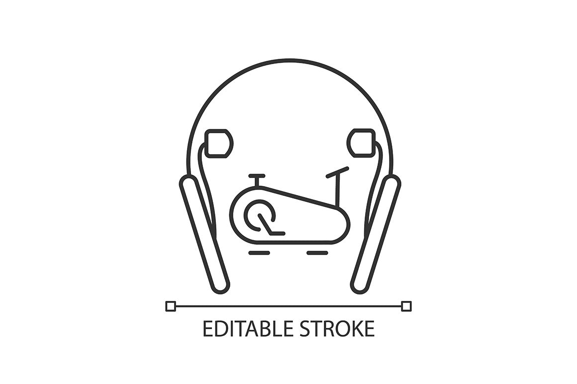 Different types of headphones linear icons set for dark and light mode