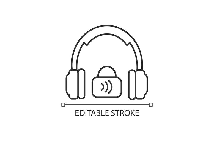 Different types of headphones linear icons set for dark and light mode