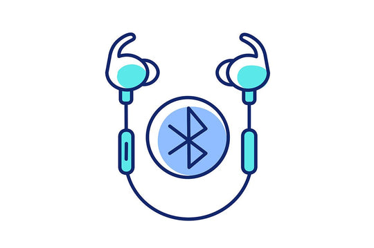 Different types of headphones RGB color icons set