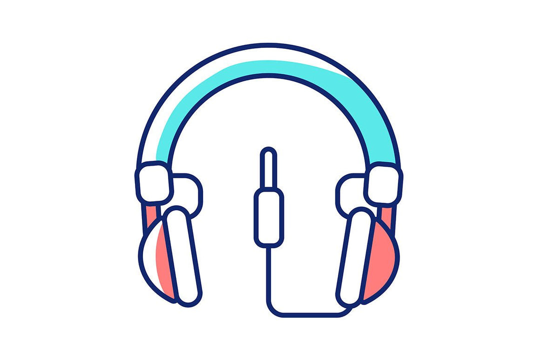 Different types of headphones RGB color icons set