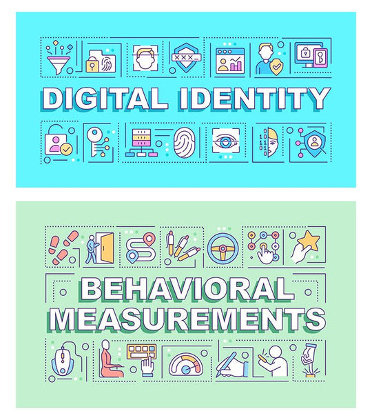 Digital identity word concepts banner set