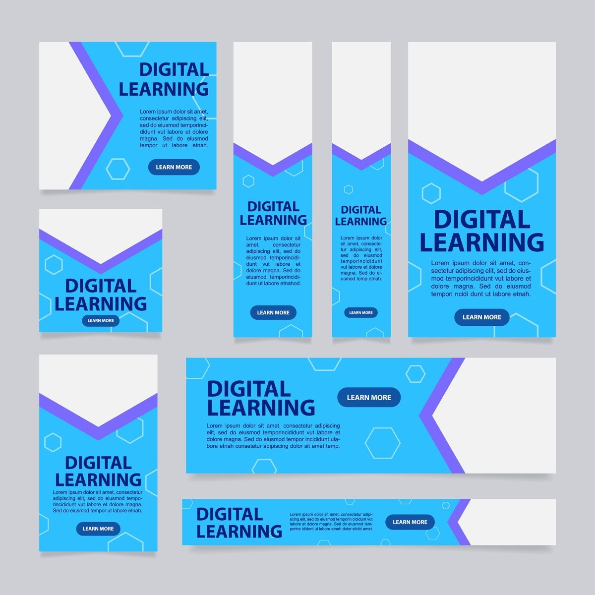 Digital learning portal web banner design template