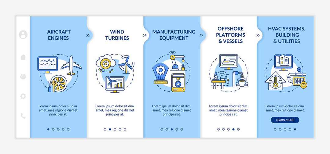 Digital twin application by industry onboarding vector template