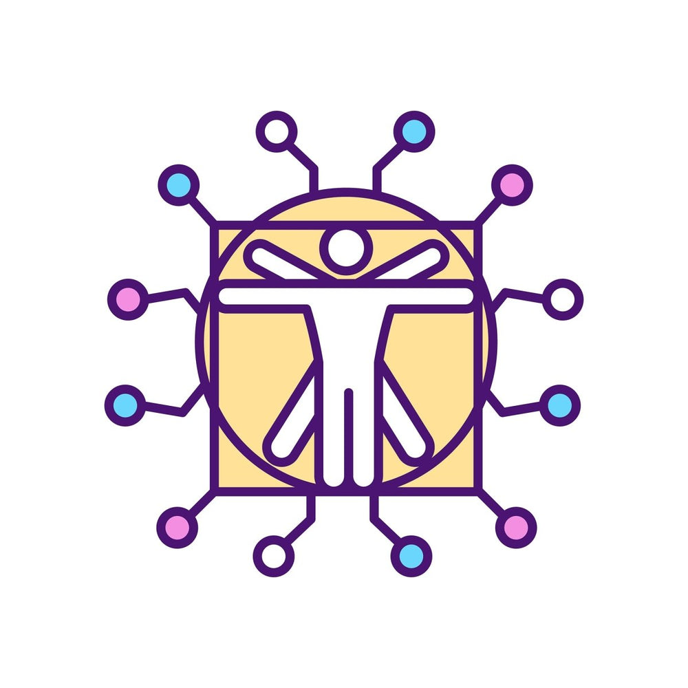 Digital twin RGB color icons set