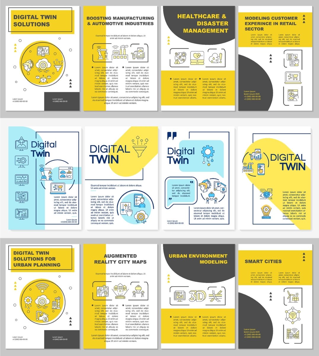 Digital twin solutions brochure template set