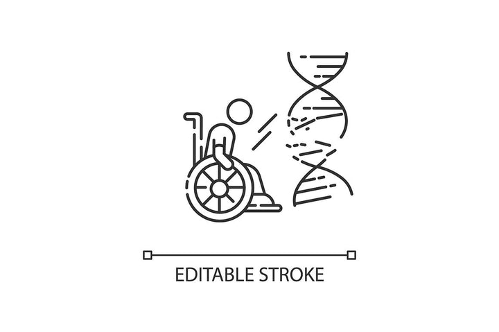 Disability types linear icons set