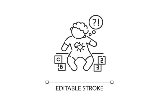 Disability types linear icons set
