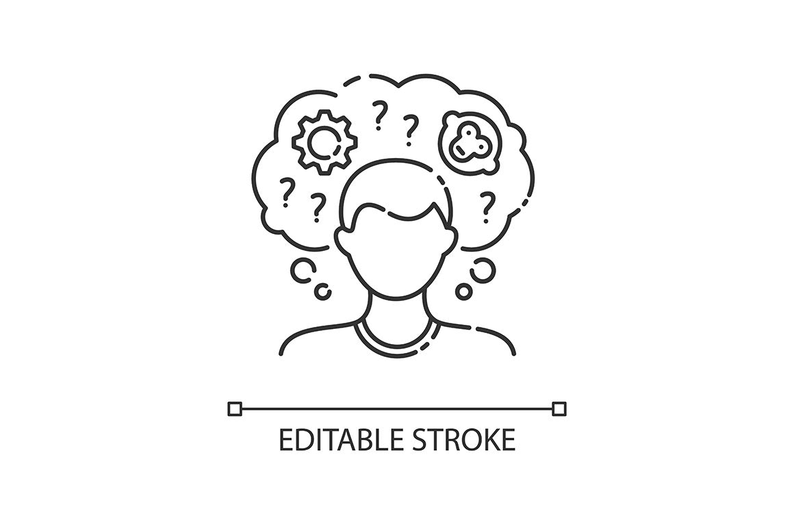 Disability types linear icons set