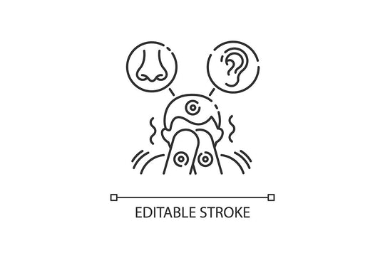 Disability types linear icons set