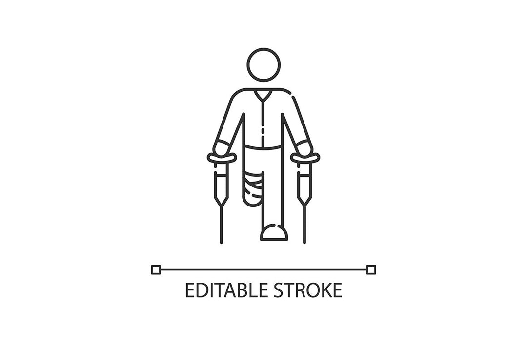 Disability types linear icons set