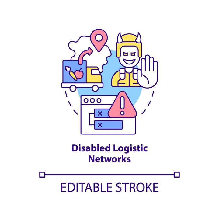 Disabled logistic networks concept icon