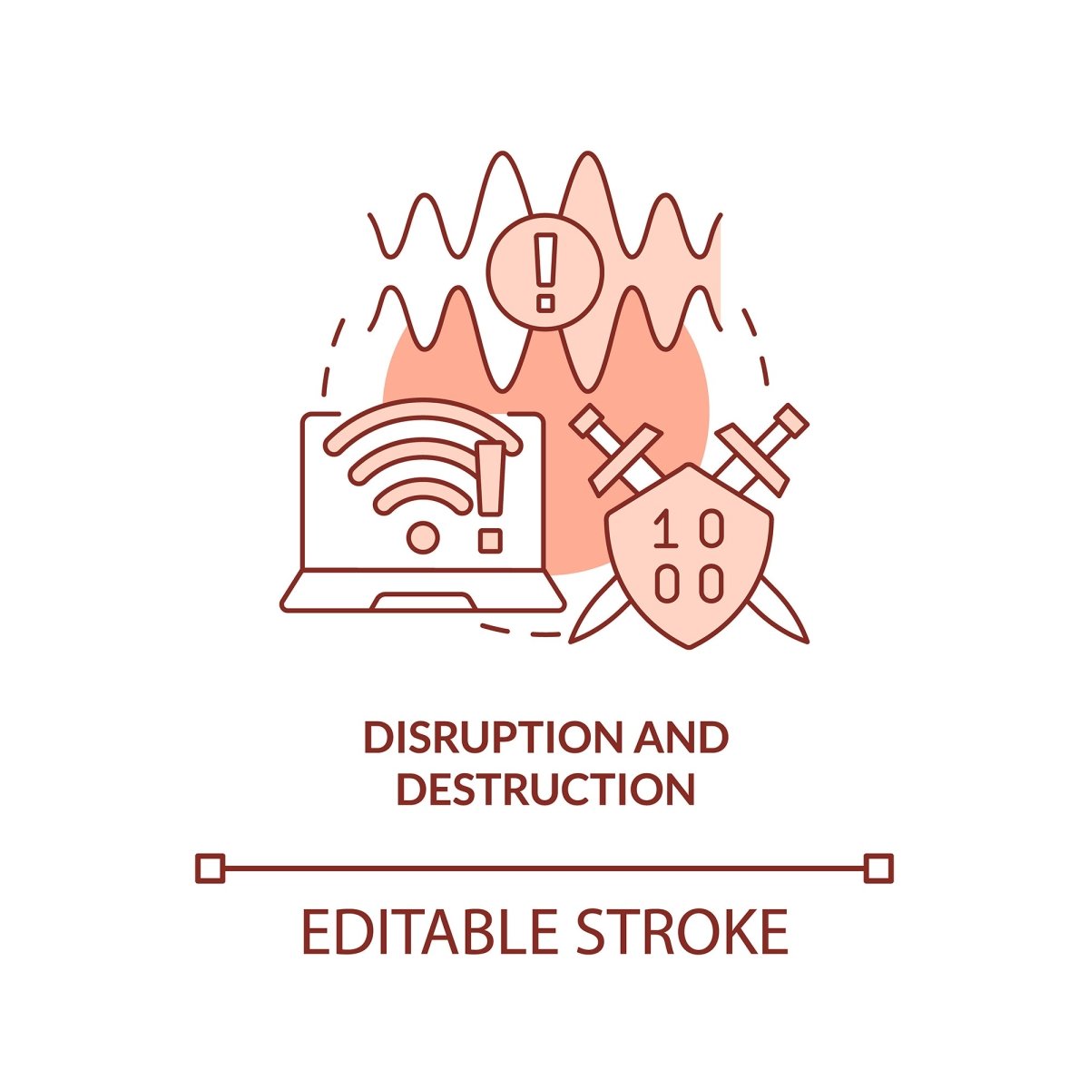 Disruption and destruction red concept icon