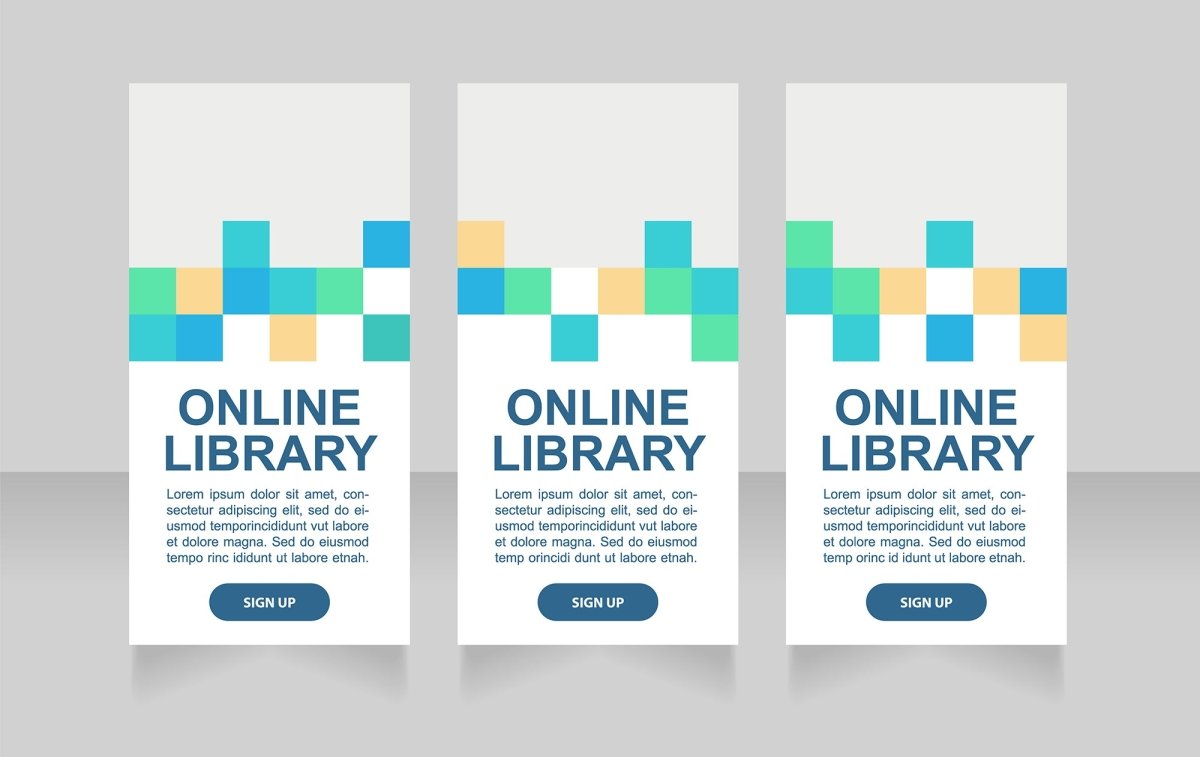 Distant learning web banner design template set