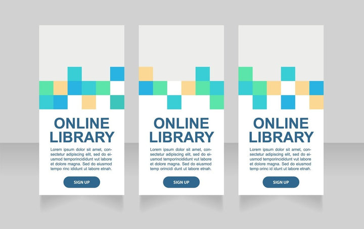 Distant learning web banner design template set