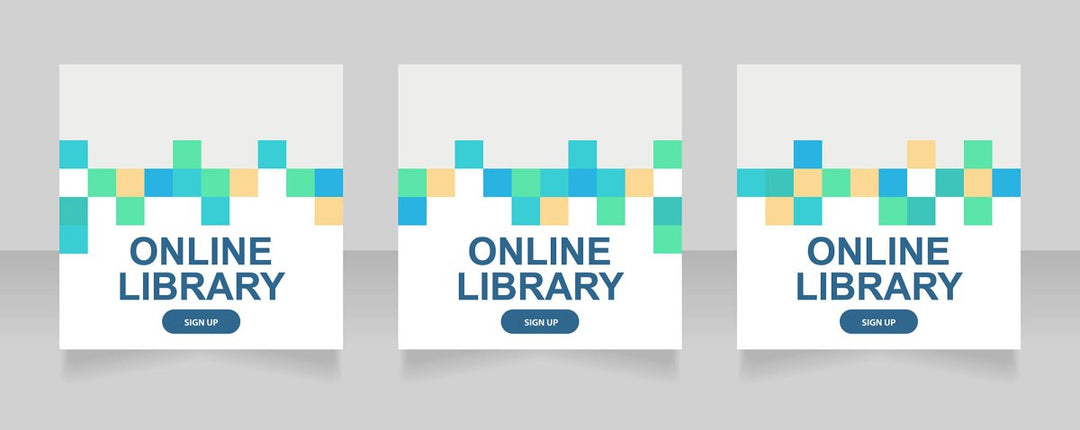 Distant learning web banner design template set