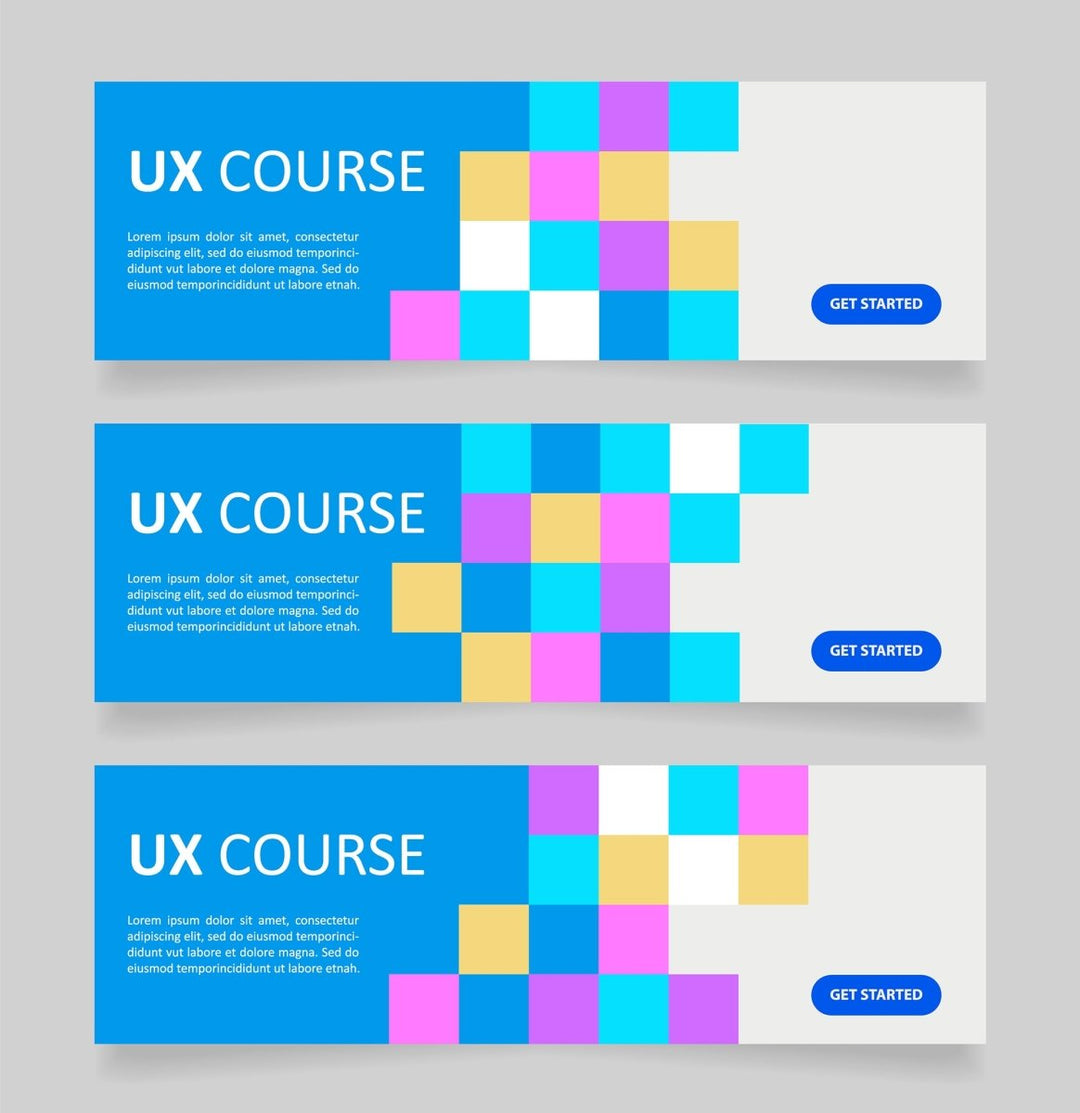 Distant learning web banner design template set