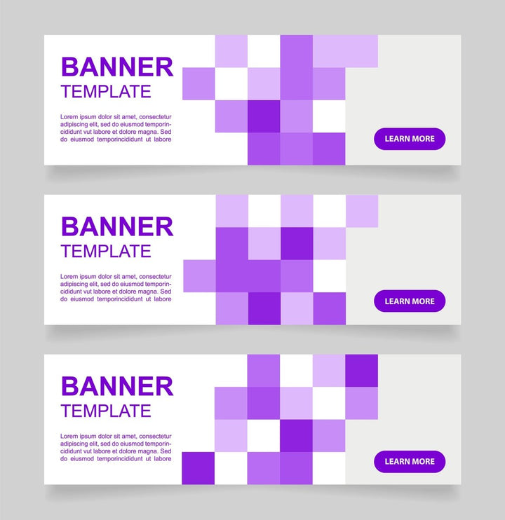 Distant learning web banner design template set