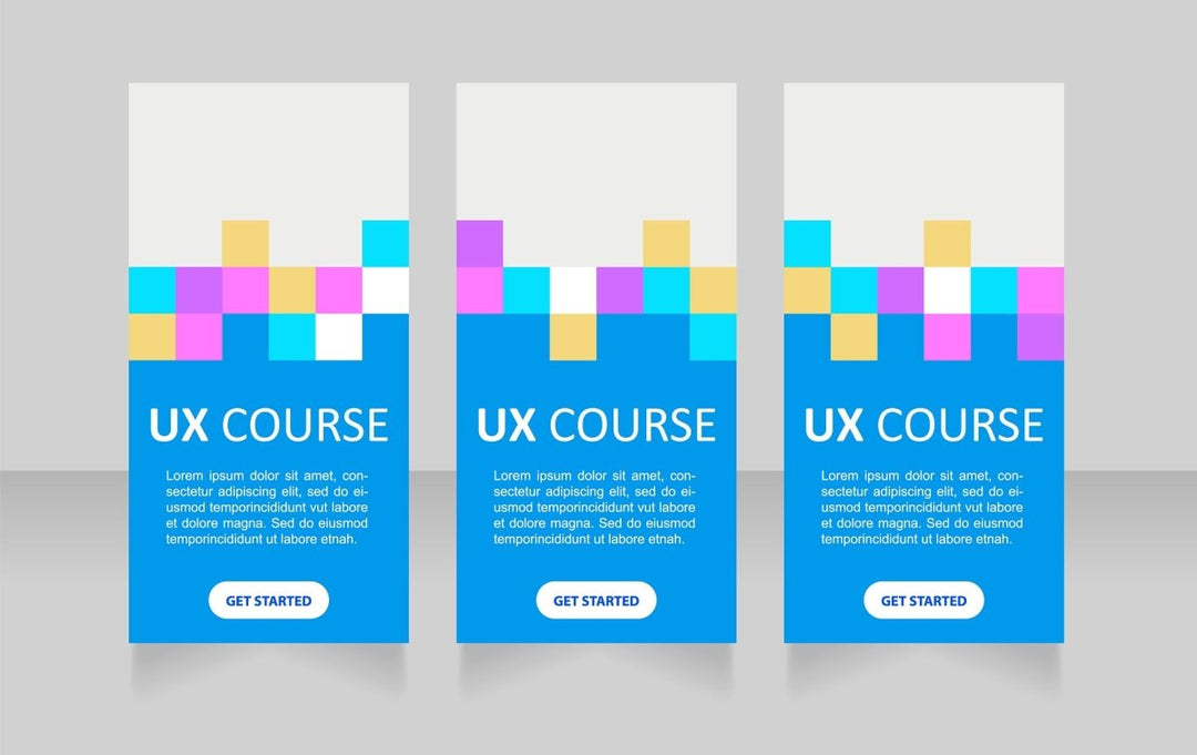 Distant learning web banner design template set