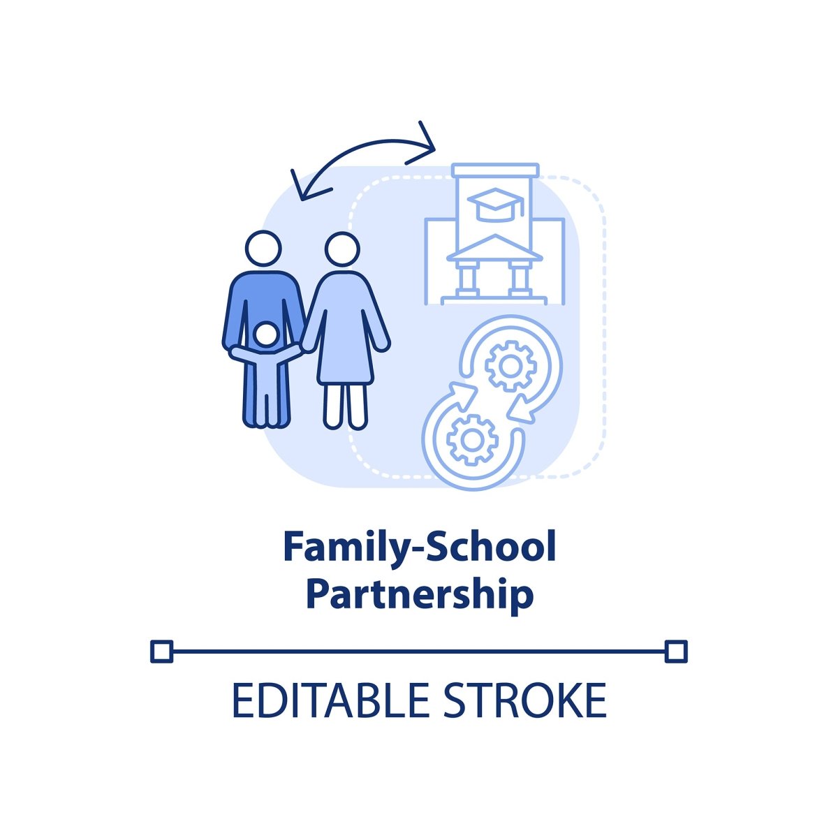 Diversity and inclusion blue concept icons set