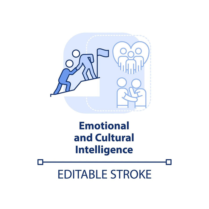 Diversity and inclusion blue concept icons set