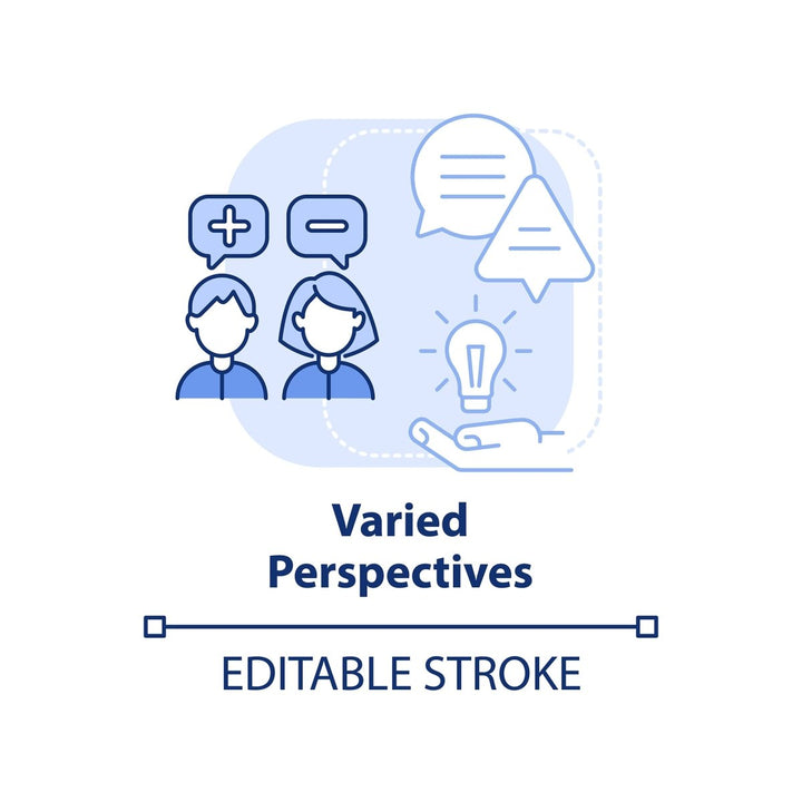 Diversity and inclusion blue concept icons set